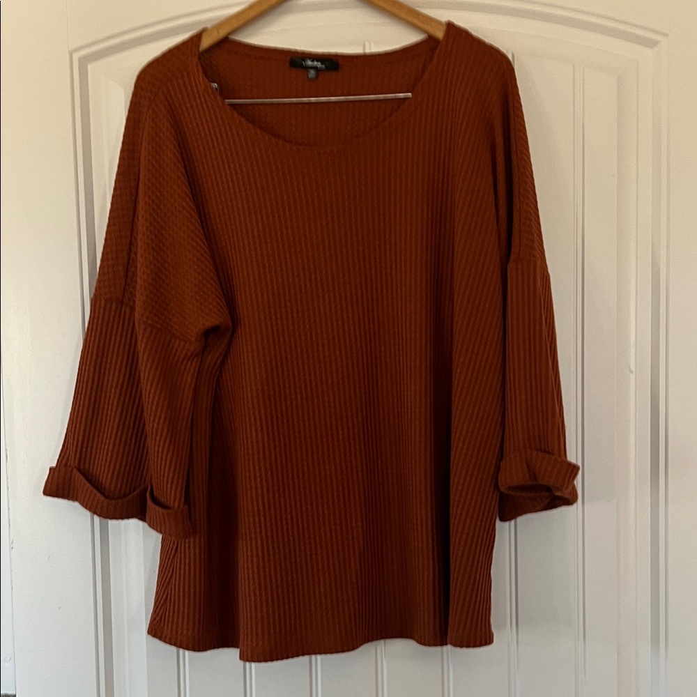 Waffle Knit Tunic Top 2XL